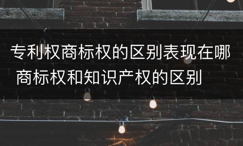 专利权商标权的区别表现在哪 商标权和知识产权的区别