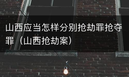山西应当怎样分别抢劫罪抢夺罪（山西抢劫案）