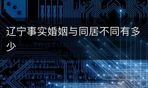 辽宁事实婚姻与同居不同有多少