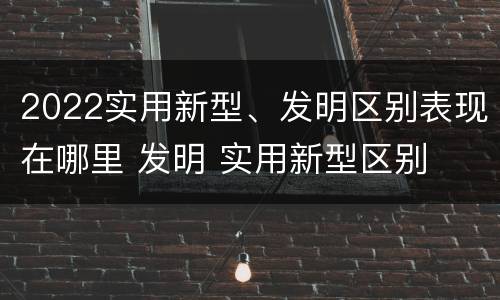 2022实用新型、发明区别表现在哪里 发明 实用新型区别