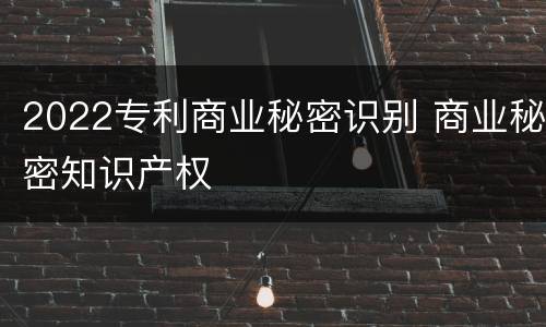 2022专利商业秘密识别 商业秘密知识产权