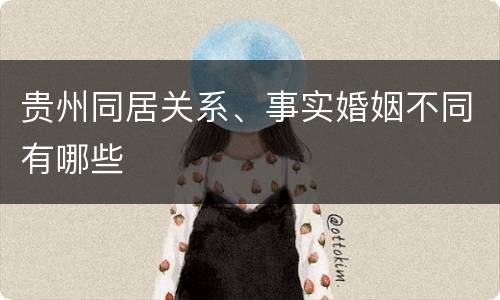 贵州同居关系、事实婚姻不同有哪些