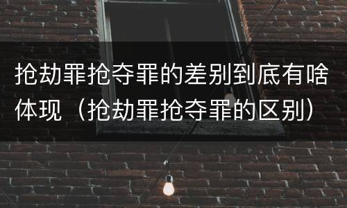 抢劫罪抢夺罪的差别到底有啥体现（抢劫罪抢夺罪的区别）