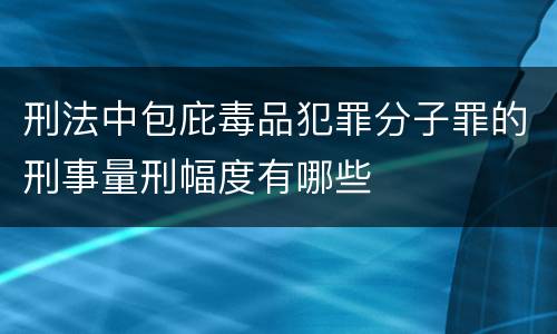 刑法中包庇毒品犯罪分子罪的刑事量刑幅度有哪些