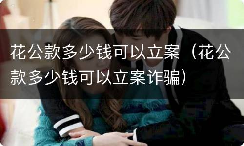 花公款多少钱可以立案（花公款多少钱可以立案诈骗）
