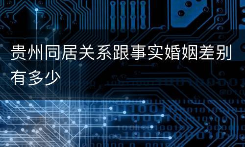 贵州同居关系跟事实婚姻差别有多少