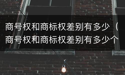 商号权和商标权差别有多少（商号权和商标权差别有多少个）