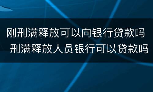 刚刑满释放可以向银行贷款吗 刑满释放人员银行可以贷款吗
