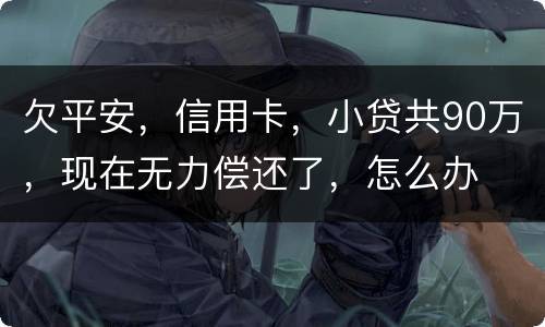 欠平安，信用卡，小贷共90万，现在无力偿还了，怎么办