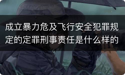 成立暴力危及飞行安全犯罪规定的定罪刑事责任是什么样的