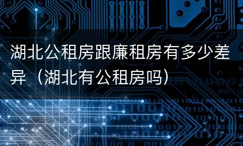 湖北公租房跟廉租房有多少差异（湖北有公租房吗）