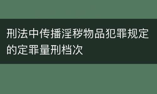 刑法中传播淫秽物品犯罪规定的定罪量刑档次