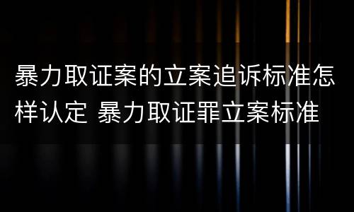 暴力取证案的立案追诉标准怎样认定 暴力取证罪立案标准