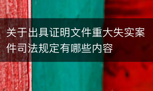 关于出具证明文件重大失实案件司法规定有哪些内容
