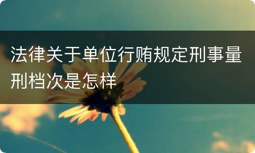 法律关于单位行贿规定刑事量刑档次是怎样