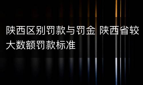 陕西区别罚款与罚金 陕西省较大数额罚款标准