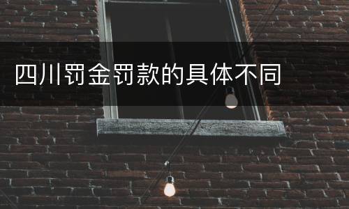 四川罚金罚款的具体不同