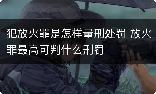 犯放火罪是怎样量刑处罚 放火罪最高可判什么刑罚