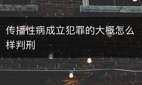 传播性病成立犯罪的大概怎么样判刑