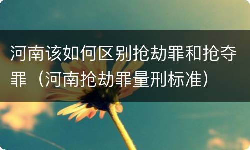 河南该如何区别抢劫罪和抢夺罪（河南抢劫罪量刑标准）