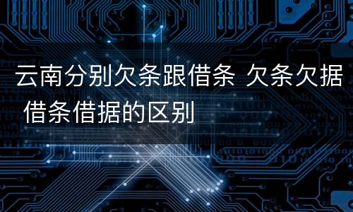 云南分别欠条跟借条 欠条欠据 借条借据的区别