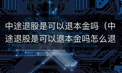中途退股是可以退本金吗（中途退股是可以退本金吗怎么退）
