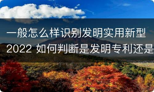 一般怎么样识别发明实用新型2022 如何判断是发明专利还是实用新型