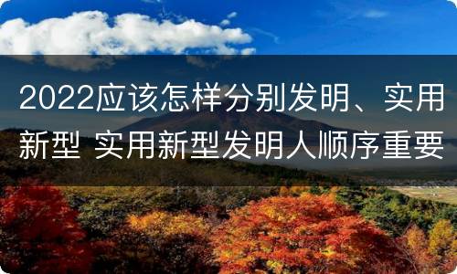 2022应该怎样分别发明、实用新型 实用新型发明人顺序重要吗