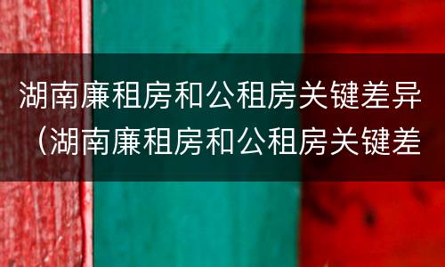 湖南廉租房和公租房关键差异（湖南廉租房和公租房关键差异在哪）