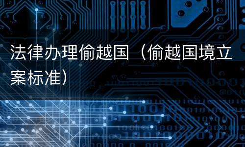 法律办理偷越国（偷越国境立案标准）