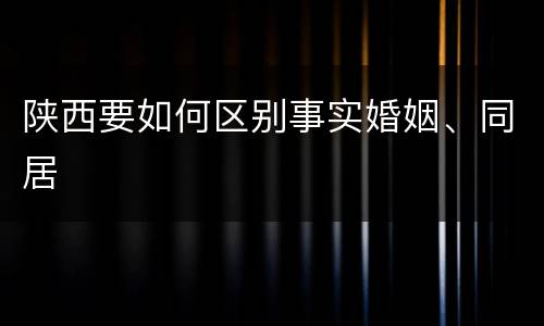 陕西要如何区别事实婚姻、同居