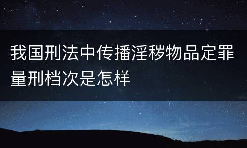 我国刑法中传播淫秽物品定罪量刑档次是怎样