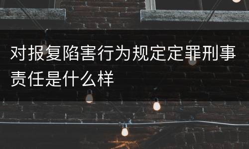 对报复陷害行为规定定罪刑事责任是什么样