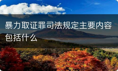 暴力取证罪司法规定主要内容包括什么