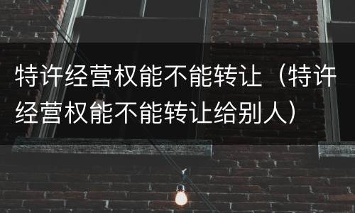 特许经营权能不能转让（特许经营权能不能转让给别人）