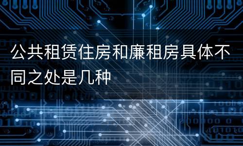 公共租赁住房和廉租房具体不同之处是几种