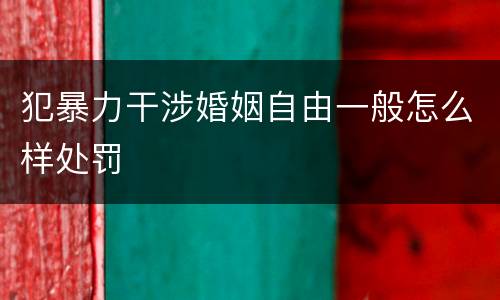 犯暴力干涉婚姻自由一般怎么样处罚