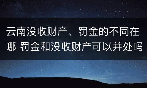 云南没收财产、罚金的不同在哪 罚金和没收财产可以并处吗