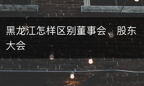 黑龙江怎样区别董事会、股东大会