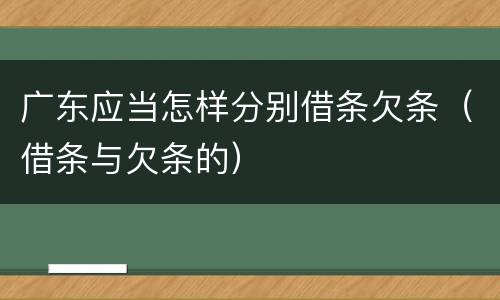 广东应当怎样分别借条欠条（借条与欠条的）