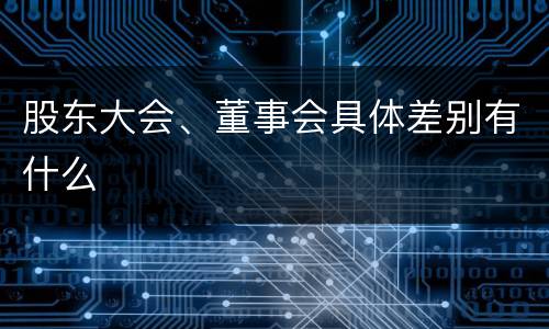 股东大会、董事会具体差别有什么