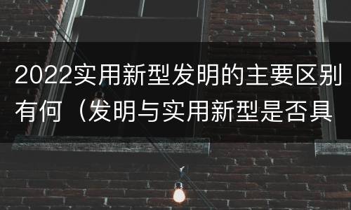 2022实用新型发明的主要区别有何（发明与实用新型是否具有实用性）