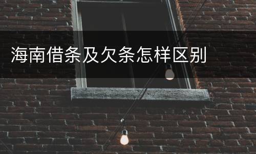 海南借条及欠条怎样区别