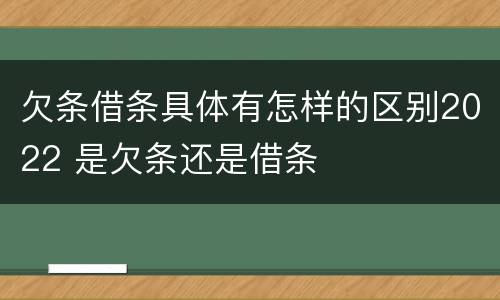 欠条借条具体有怎样的区别2022 是欠条还是借条