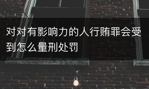 对对有影响力的人行贿罪会受到怎么量刑处罚