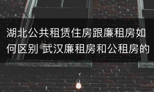 湖北公共租赁住房跟廉租房如何区别 武汉廉租房和公租房的区别