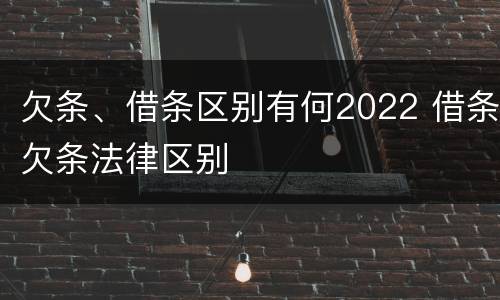 欠条、借条区别有何2022 借条欠条法律区别