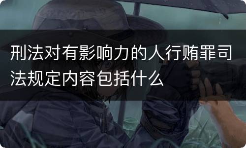 刑法对有影响力的人行贿罪司法规定内容包括什么