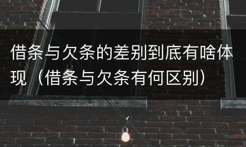 借条与欠条的差别到底有啥体现（借条与欠条有何区别）