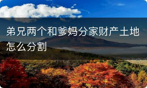 弟兄两个和爹妈分家财产土地怎么分割